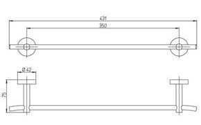 Полотенцедержатель Paini Pixel 81CR001 хром